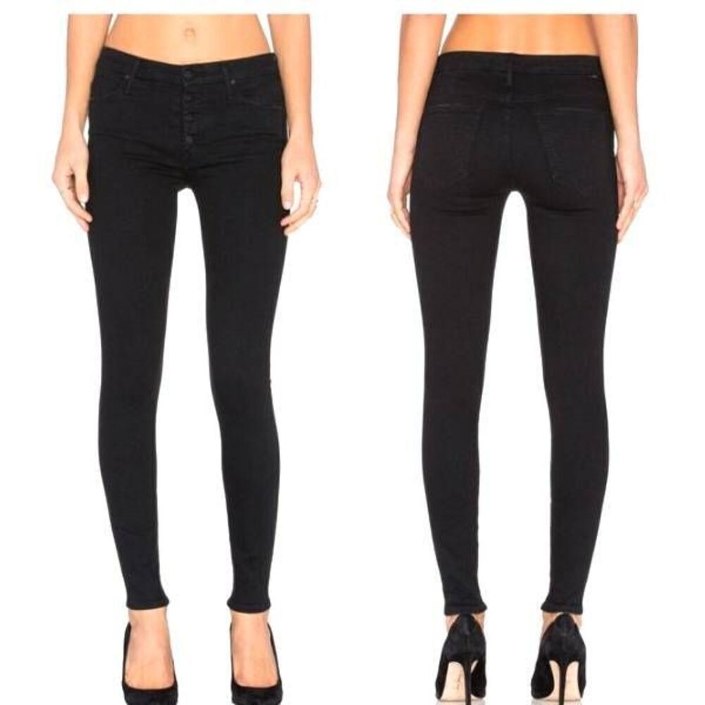 Mother The Pixie Skinny Jean Not Guilty Black Y2K Emo Mid-Rise Stretch SZ 27